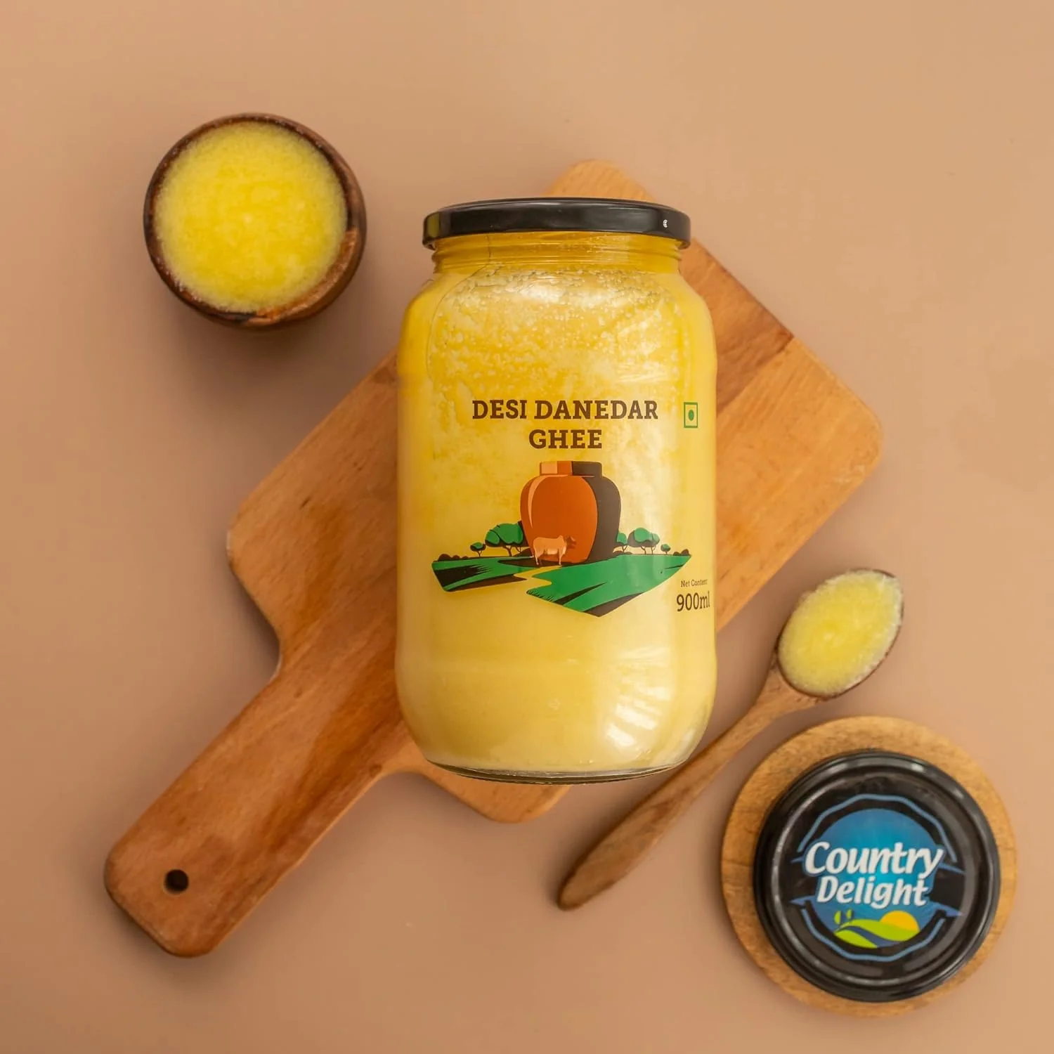 Pure Natural Cow Ghee By Country Delight | Natural & Healthy Danedar Cow Ghee Ideal For Parathe | (900ml) 30.4 Ounce | Jar Pack - Image 4