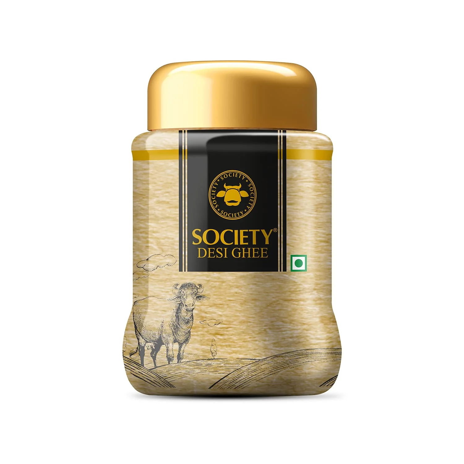 Pure Organic Desi Cow Ghee By Society | Rich Aroma & Nutritious Healthy Desi Cow Ghee Perfect Taste For Your Food | (1 Litr) 33.8 Ounce | Jar Pack