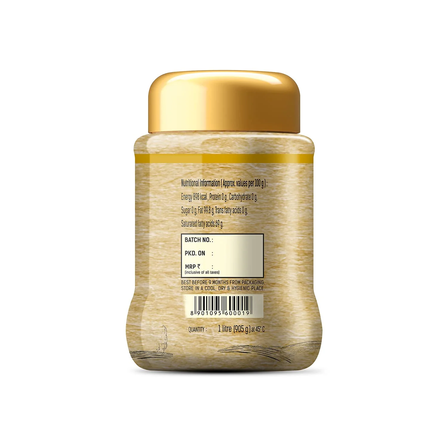 Pure Organic Desi Cow Ghee By Society | Rich Aroma & Nutritious Healthy Desi Cow Ghee Perfect Taste For Your Food | (1 Litr) 33.8 Ounce | Jar Pack - Image 2