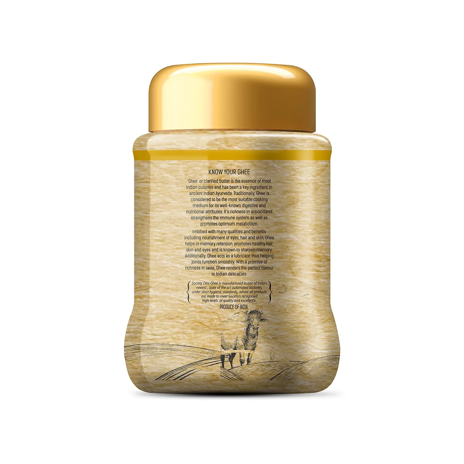 Pure Organic Desi Cow Ghee By Society | Rich Aroma & Nutritious Healthy Desi Cow Ghee Perfect Taste For Your Food | 2 Litre (1 Litr * 2) 67.6 Ounce | Jar Pack - Image 4