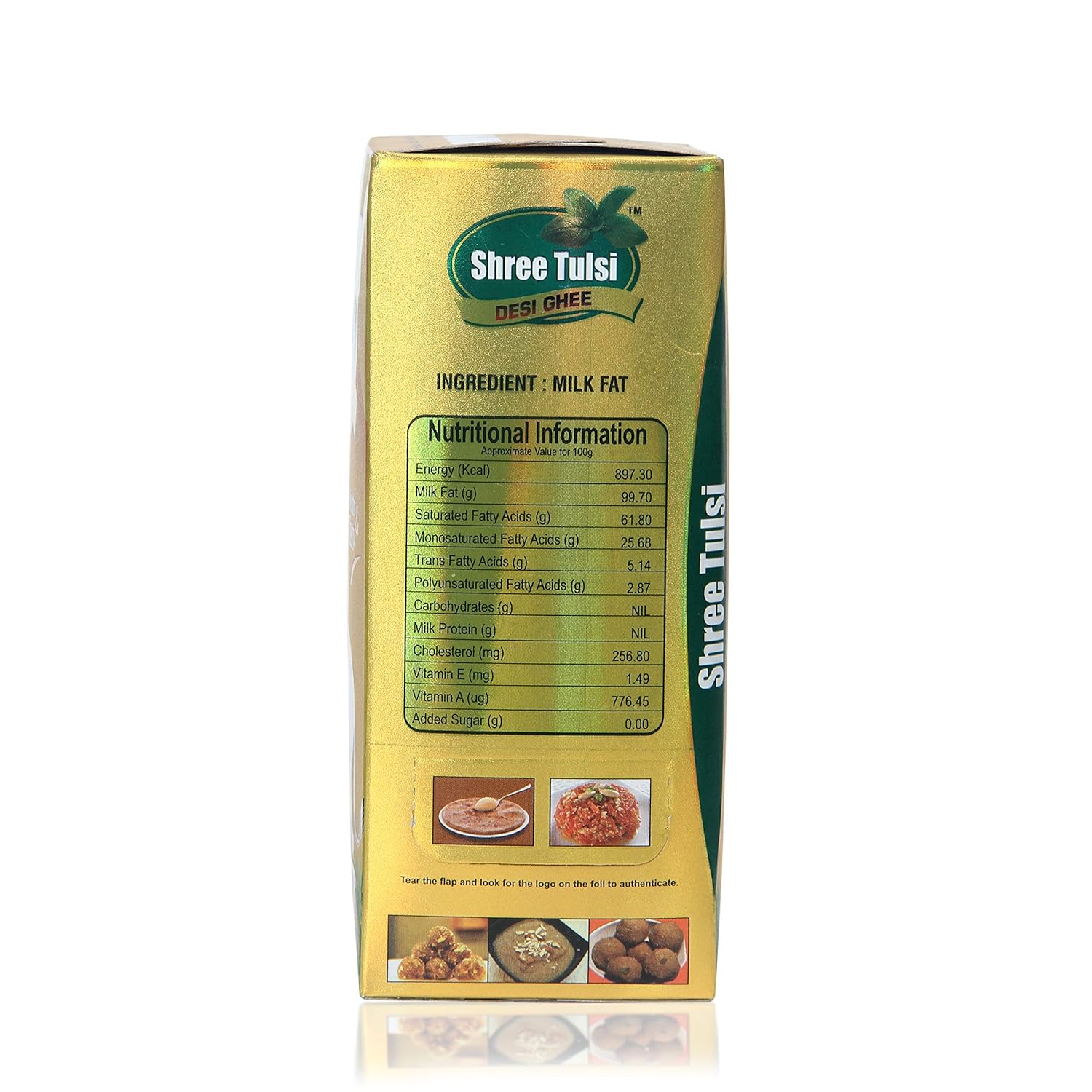 Pure Organic Desi Ghee By Shree Tulsi | Good Source Of Energy & Nutrients Healthy Desi Ghee With Rich Aroma Perfect For Cakes, Cookies | (500ml) 16.9 Ounce | Box Pack - Image 4
