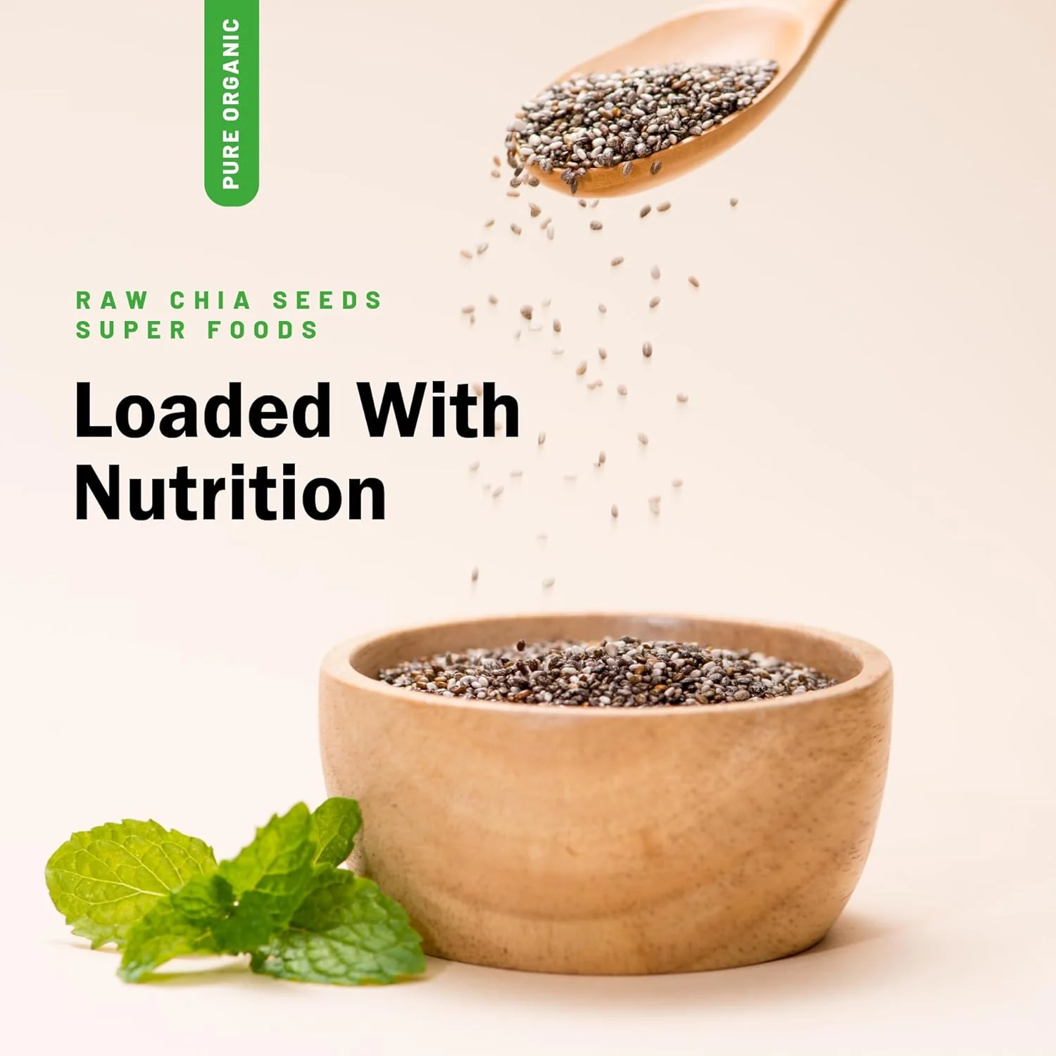 Pure Organio Organic Chia Seeds Npop Indian Organic Certified - High Fiber Seeds For Eating, Rich In Omega-3, Protein & Antioxidants, Sabja Seeds For Smoothies | 500gm 1.1lbs - Image 2