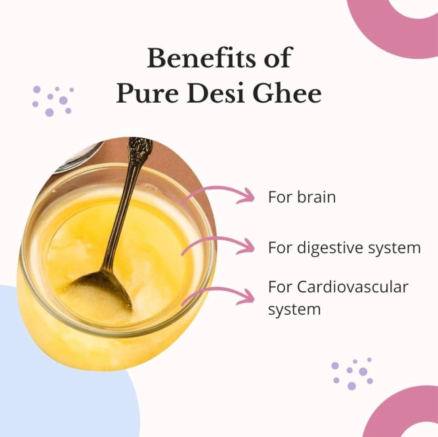 Pure Premium A2 Bilona Desi Cow Ghee By Namasya Organics | Rich In Nutrients Flavor Healthy Desi Ghee Perfect For Cooking, Frying & Baking | (500ml) 16.9 Ounce | Jar Pack - Image 3