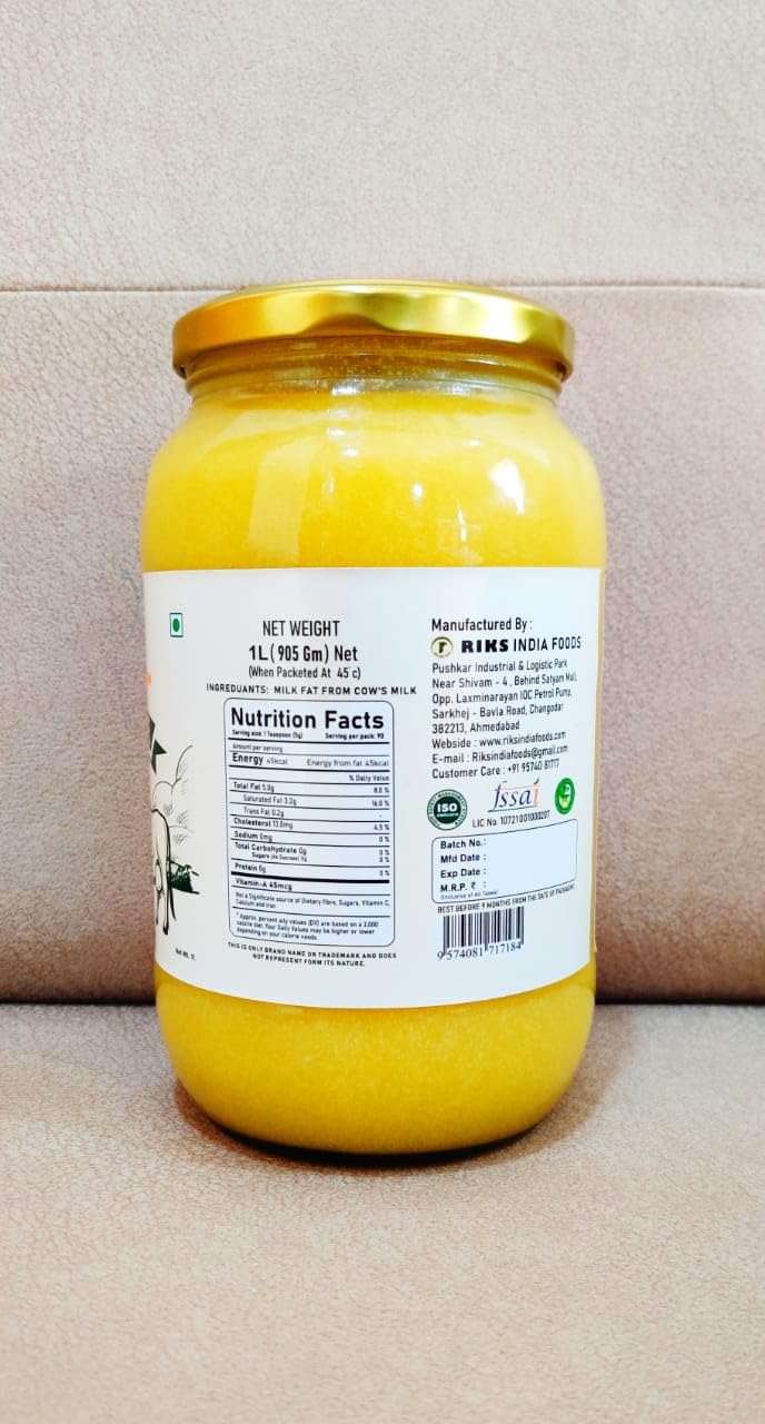 Pure Premium A2 Cow Ghee Desi By Satvik | Nutrient Rich Ghee Made With Traditional Binola Method Good For Eyes | (1 Litre) 33.8 Ounce | Jar Pack - Image 2