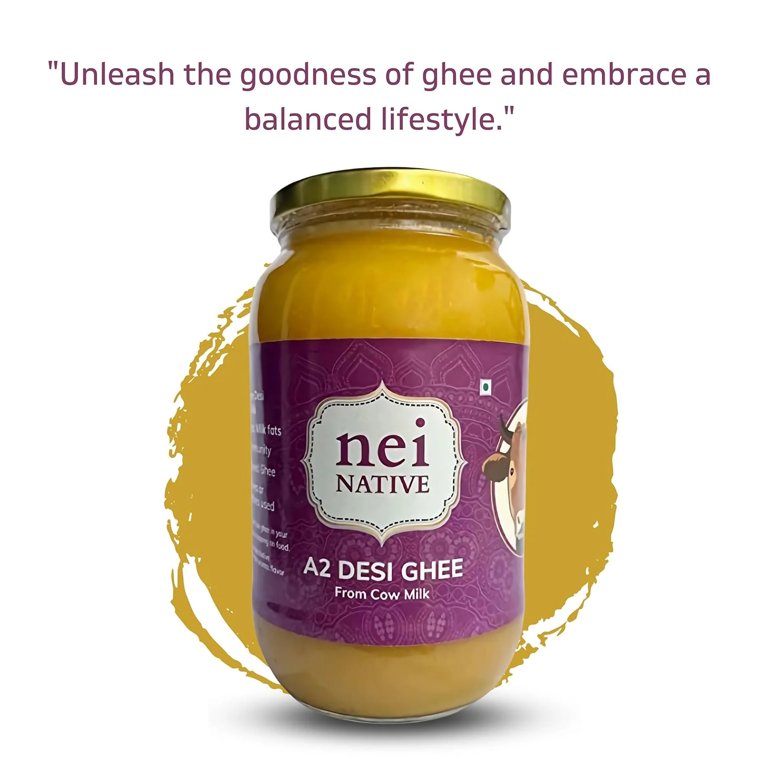 Pure Premium A2 Desi Ghee By Nei Native | Pure Bilona Method Homemade Cow Desi Ghee Perfect For Sweets | 2 Litre (1 Litr * 2) 67.6 Ounce | Jar Pack - Image 3