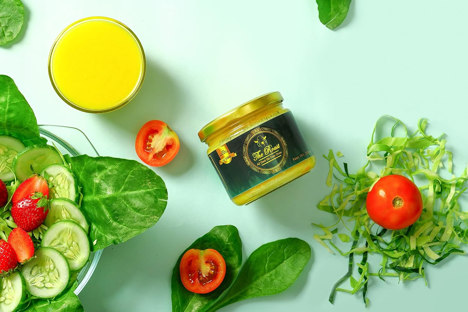 Pure Premium A2 Desi Gir Cow Ghee By The Roast | Highly Nutritious & Healthy Desi Ghee For Protact Eyesight | 600ml (300ml * 2) 20.2 Ounce | Jar Pack - Image 2