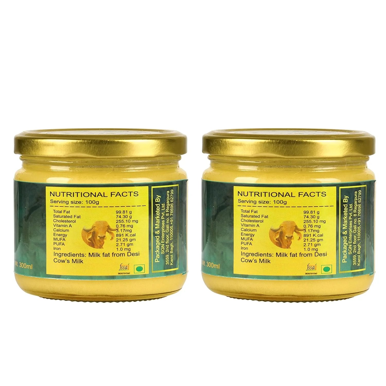 Pure Premium A2 Desi Gir Cow Ghee By The Roast | Highly Nutritious & Healthy Desi Ghee For Protact Eyesight | 600ml (300ml * 2) 20.2 Ounce | Jar Pack - Image 4