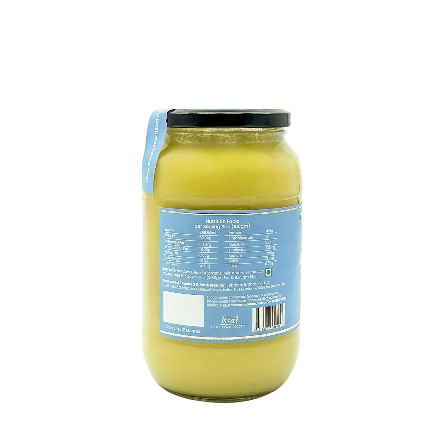 Pure Premium A2 Gir Cow Ghee By Mama'S Milk Farm | High In Protein Fiber Healthy Desi Ghee Good For Flavour To Every Dish | (1 Litr) 33.8 Ounce | Jar Pack - Image 5