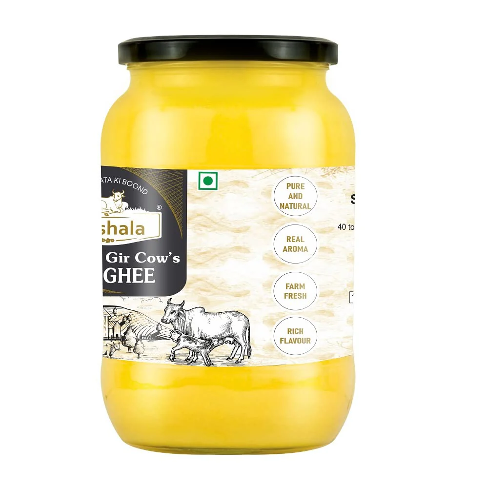 Pure Premium A2 Gir Cow'S Ghee By Goshala | Rich In Vitamin A & Healthy Nutrients Desi Ghee Perfect For Eyes | (1 Litr) 33.8 Ounce | Jar Pack - Image 2