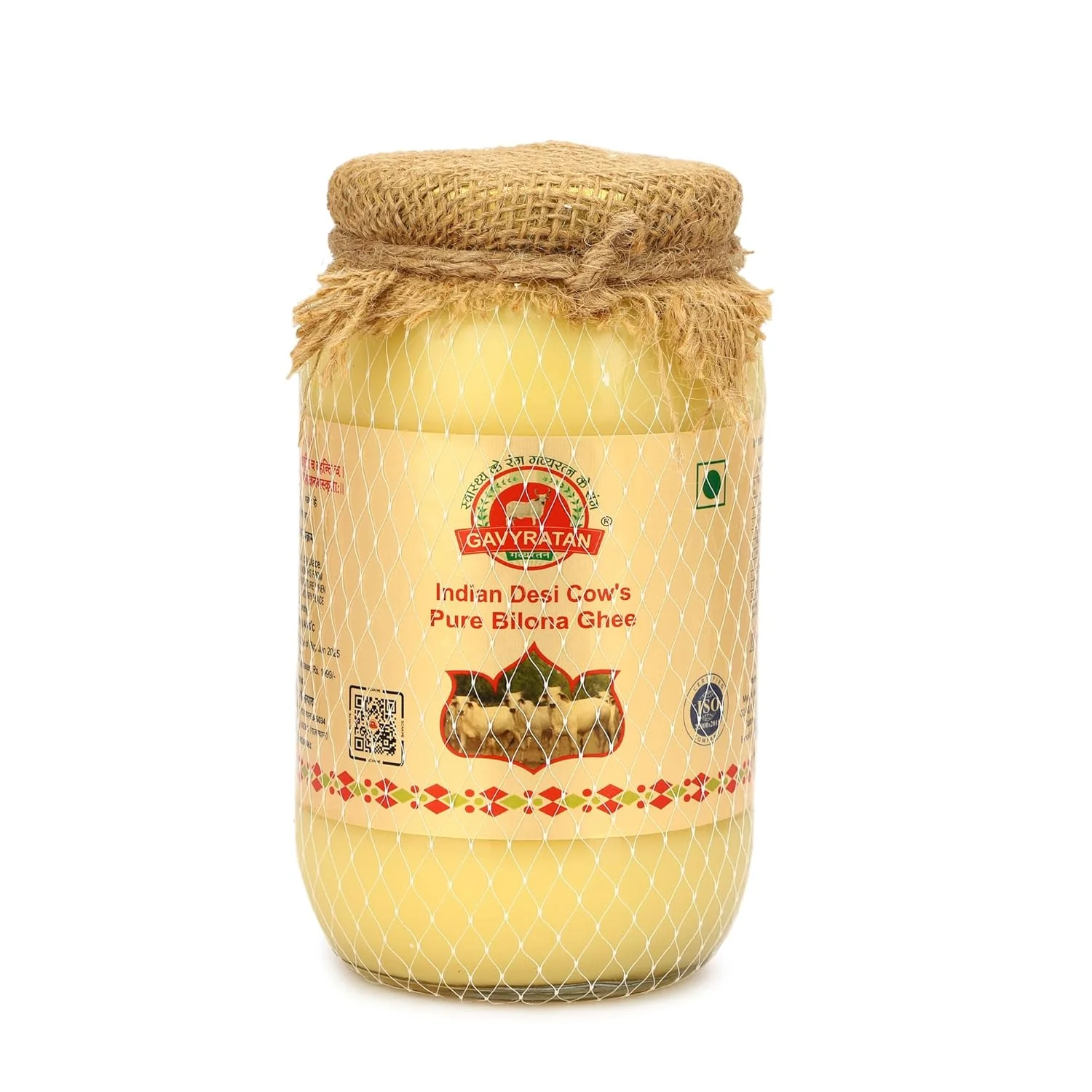 Pure Shudh Indian Desi Cow Bilona Ghee By Gavyratan | Made Using Traditional Bilona Method Pure Desi Ghee Good For Digestive Health | (500ml) 16.9 Ounce | Jar Pack - Image 3