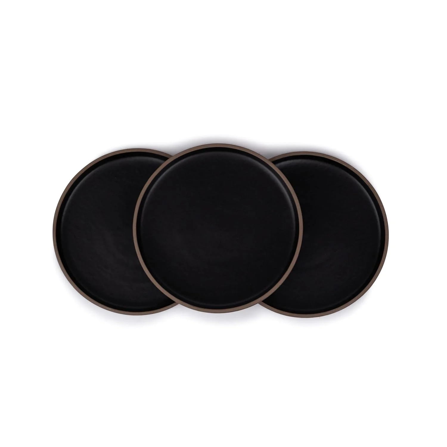 Quarter Plates Set Of 6, Black Japandi Series | Premium Stoneware Dessert Plates - Snacks Plates Set With Matte Finish | Snack Plate - Small Plates | Japandi Quarter Plates - Image 5