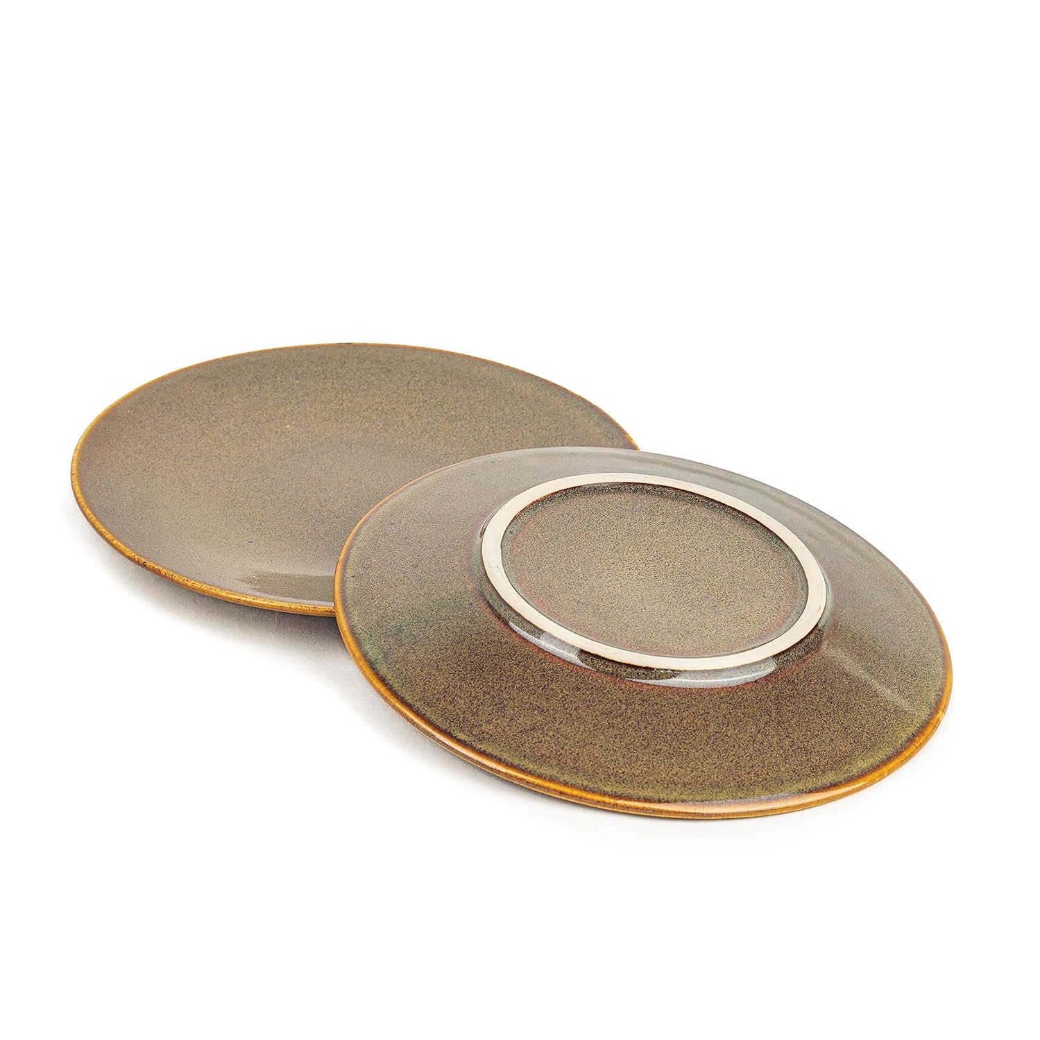 Quarter Plates Set Of 6, Brown Reactive Luxury Series | Stoneware Snacks Plates Set Of 6 | Dessert Plates - Snack Plates | Small Plates With Glossy Finish - Microwave Safe & Dishwasher Safe - Image 6