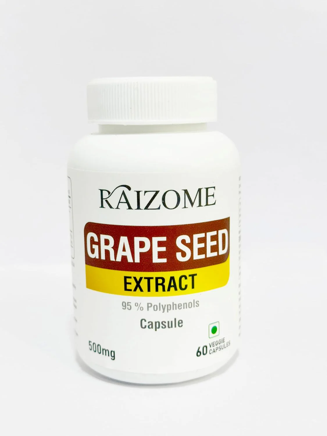 Raizome Grape Seed Extract Capsules 500mg Organic Antioxidant Supplement For Cholesterol Support, Immune Boost, Healthy Hair & Skin For Men & Women | 60 Vegetarian Capsules 100gm 0.2lbs - Image 2