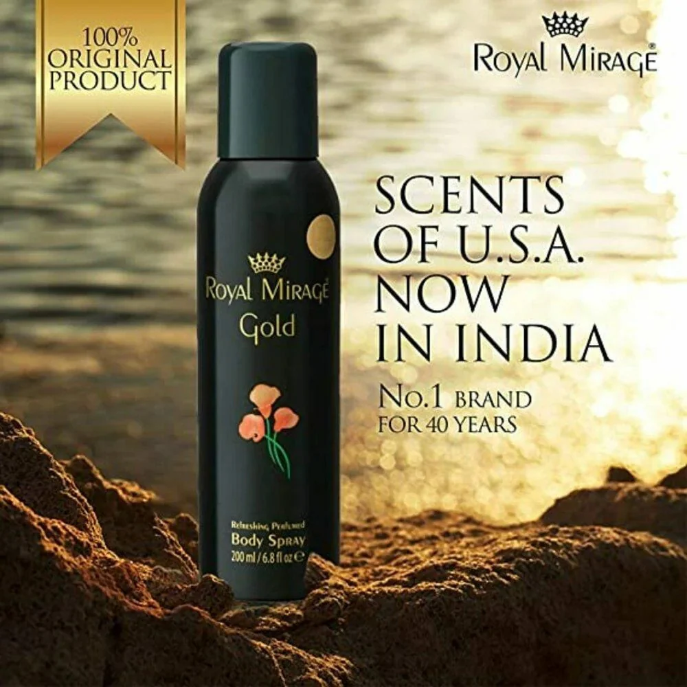 Royal Mirage Gold Refreshing Perfumed Body Spray 200ml 6.8 Fl.oz. Unisex Fragrance | Long Lasting - Image 4