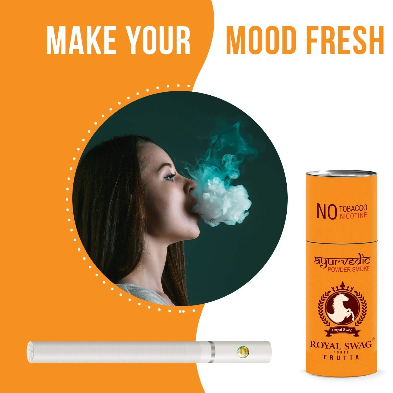 Royal Swag Ayurvedic & Herbal Cigarette, Frutta Flavour Smoke Tobacco Free Cigarettes With Shot - (20 Sticks, Shot -1) - Image 6