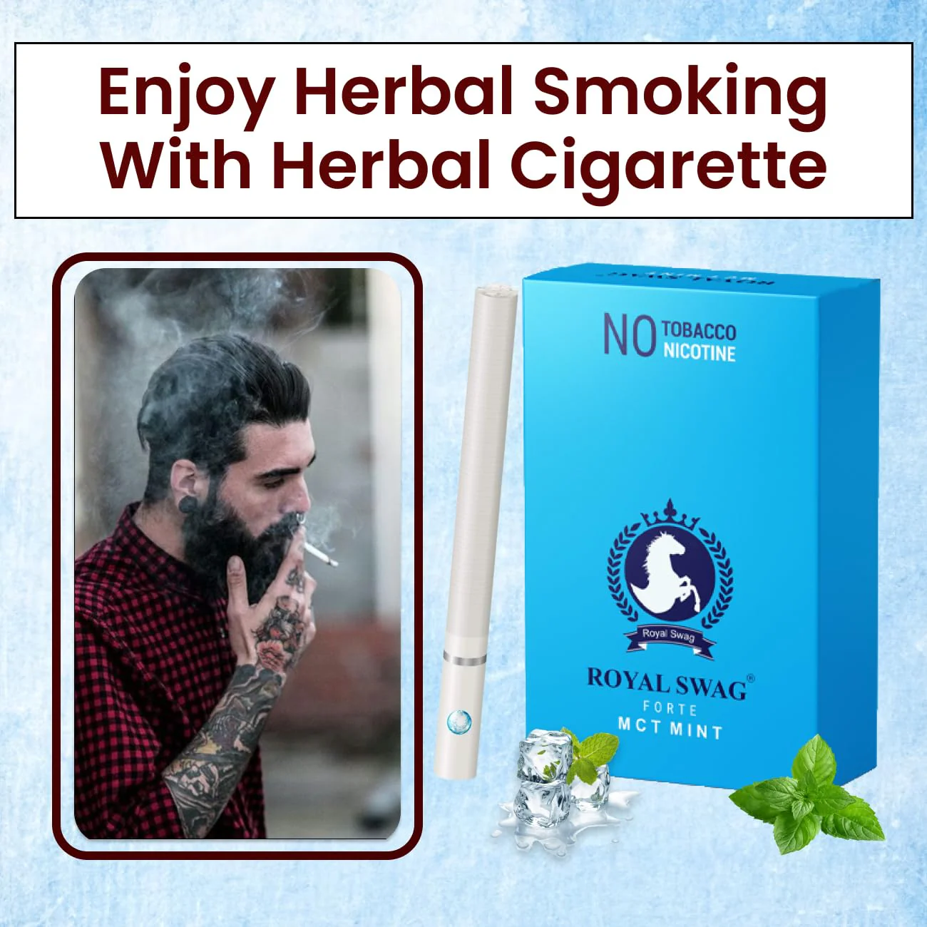 Royal Swag Ayurvedic Herbal Cigarette Mint Flavoured 200 Sticks 100% No Nicotine & No Tobacco - Smoking Cessation Non Addictive | Pack Of 200 - Image 6