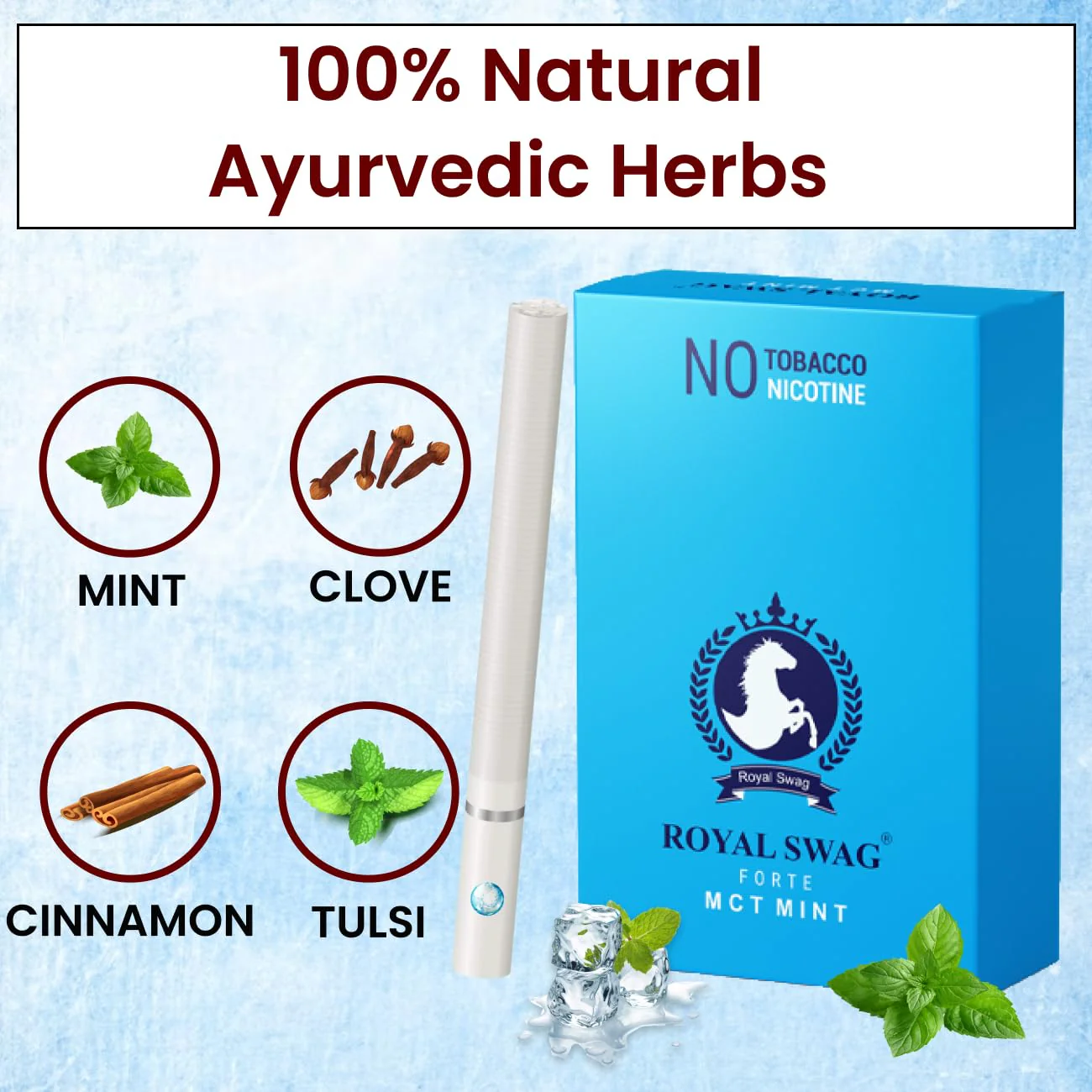 Royal Swag Ayurvedic Herbal Cigarettes 100% Tobacco Free 100% Nicotine Free Cigarettes Regular, Clove, Mint Flavoured Smoking Cessation Pack Of 30 With 15g Lip Cream - Image 4