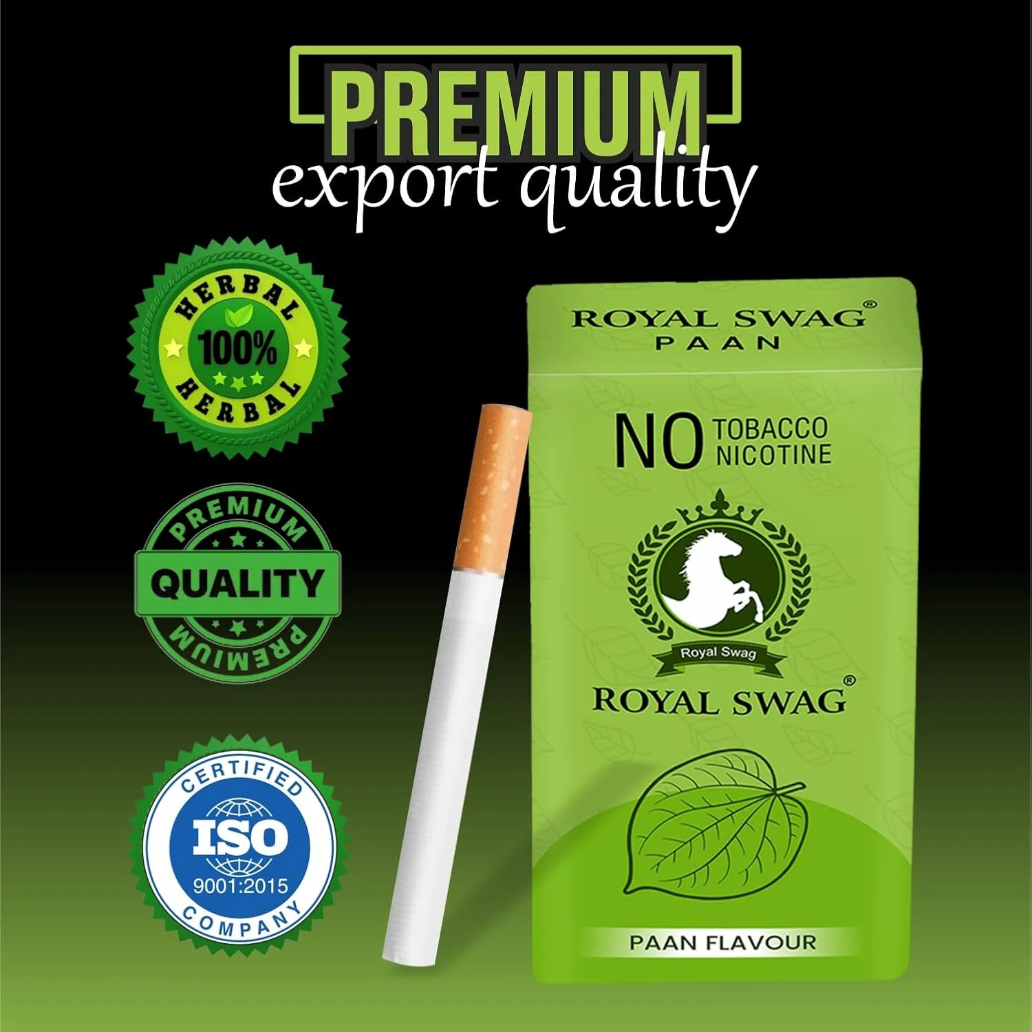 Royal Swag Ayurvedic & Herbal Cigarettes 100% Tobacco-Free And Nicotine-Free Paan Flavour 30 Sticks | Made With 100% Natural Ingredients - Made In India - Image 2