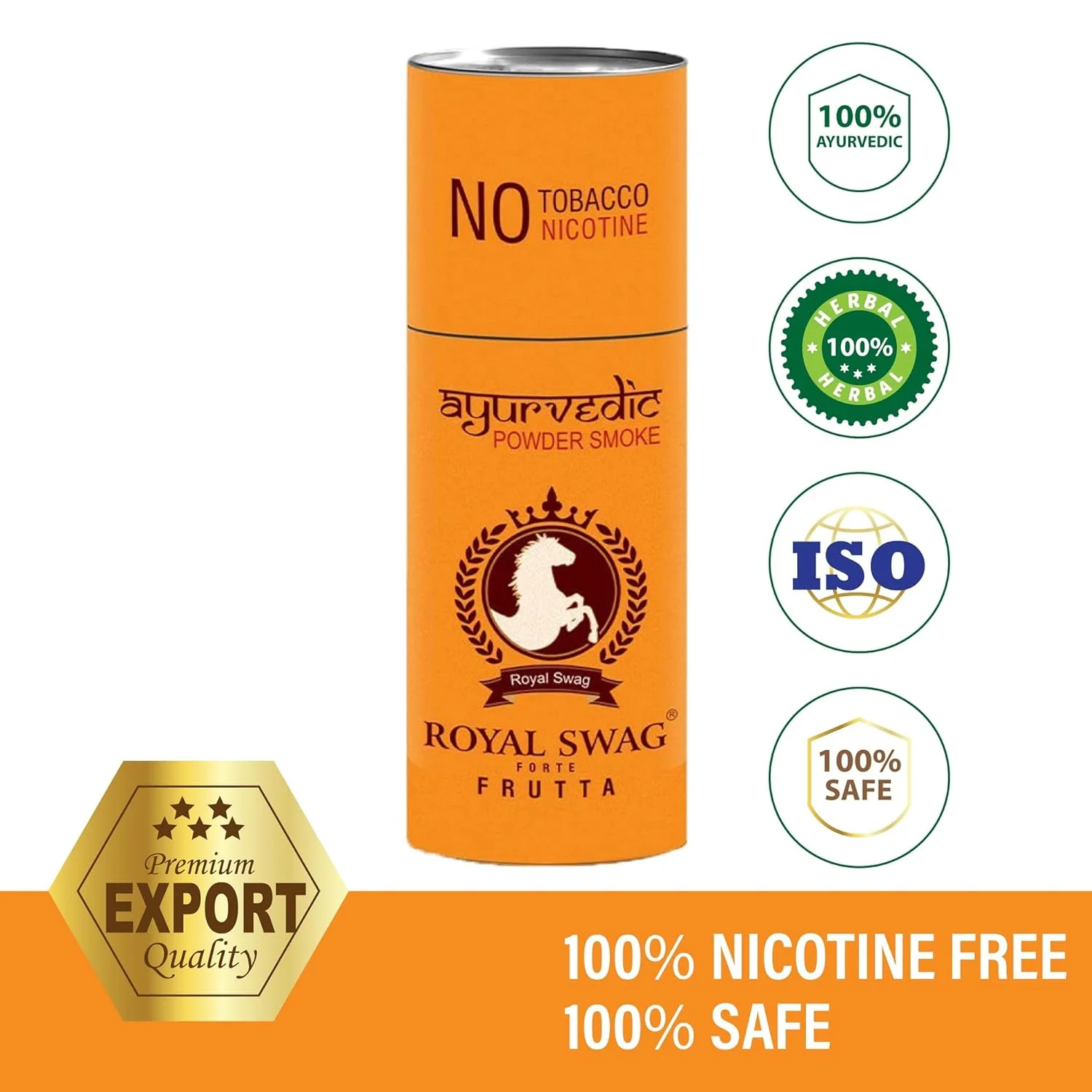 Royal Swag Ayurvedic Herbal Cigarettes 100% Tobacco & Nicotine Free Frutta, Mint Flavour (10 Sticks Each) Smoking Cessation - | (Pack Of 20) - Image 2