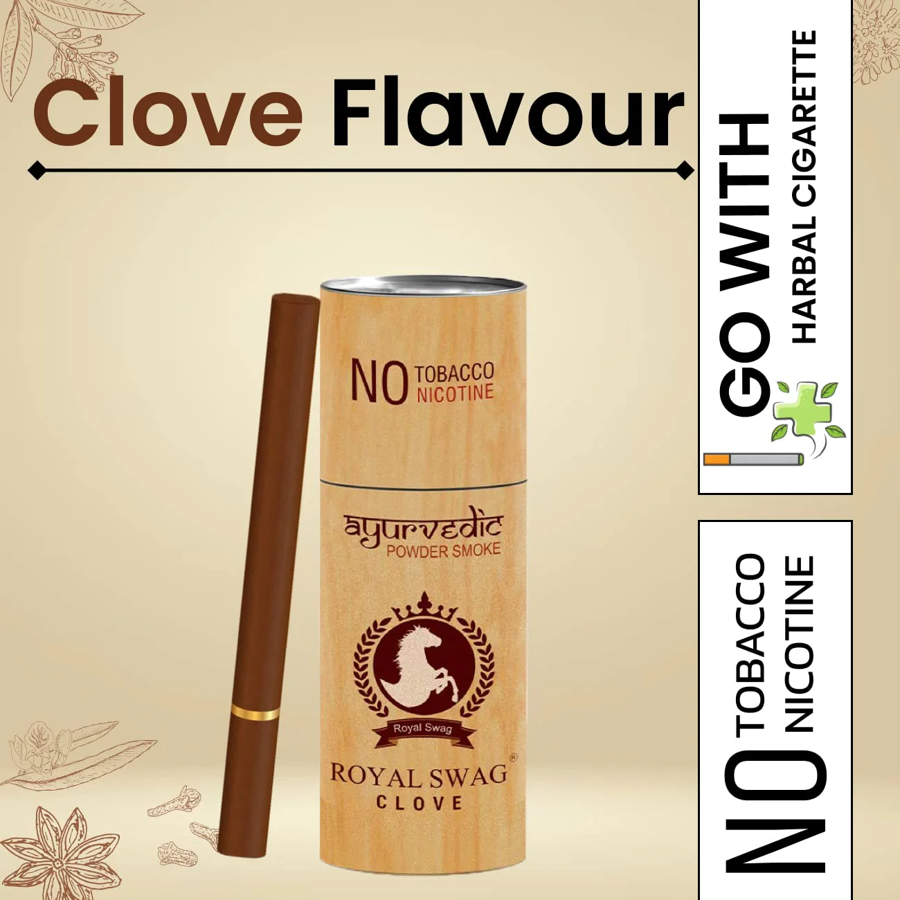 Royal Swag Ayurvedic Herbal Nicotine Free Cigarettes (100% Tobacco-Free 100% Nicotine-Free) Clove, Frutta, Mint Flavoured | Smoking Cessation (Pack Of 15) - Image 2