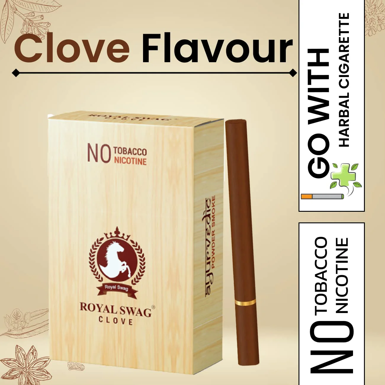 Royal Swag Ayurvedic Herbal Nicotine Free Cigarettes 100% Tobacco-Free 100% Nicotine-Free Clove, Frutta, Mint Flavoured | Smoking Cessation Pack Of 30 With 15g Lip Balm - Image 3