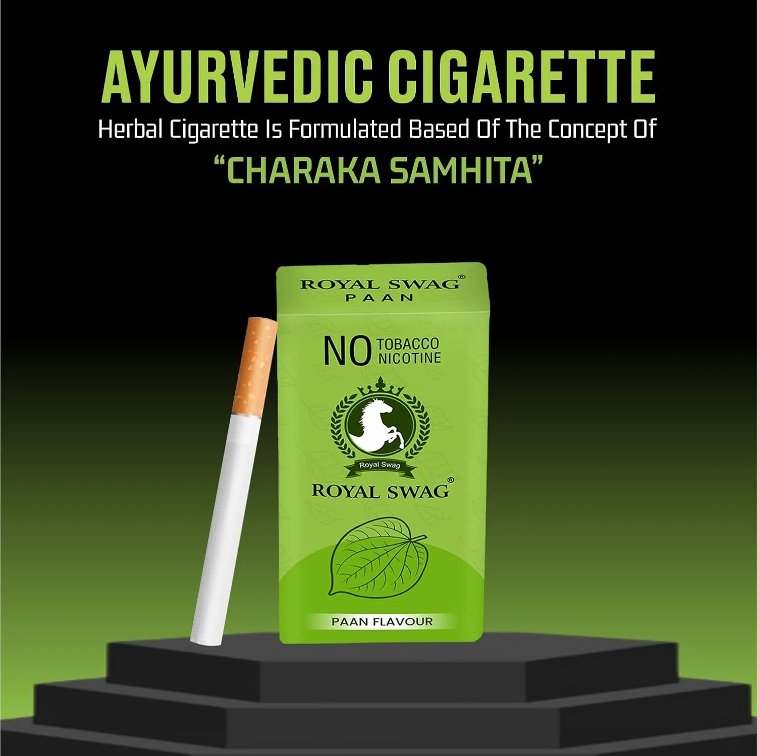 Royal Swag Natural Herbal Cigarettes Mint, Paan Flavour (20 Sticks) 100% Tobacco-Free And Nicotine-Free With Ayurvedic Herbs Clove, Tulsi, And More | Free From Additives And Chemicals - Image 5