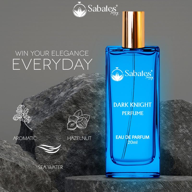 Sabates Dark Knight Eau De Parfum 20ml 0.6 Fl.oz. | Long Lasting Fragrance For Man | Perfect For Everyday Use - Image 4