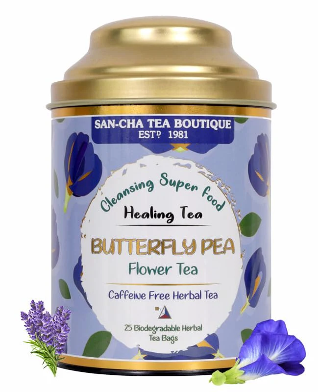 San-Cha 2 In 1 Botanic Tea Combo - Butterfly Pea Flower Tea, 25 Tea Bags + Chamomile Flower Herbal Tea 50gm, 1.7 Ounce | Caffeine Free - Image 2