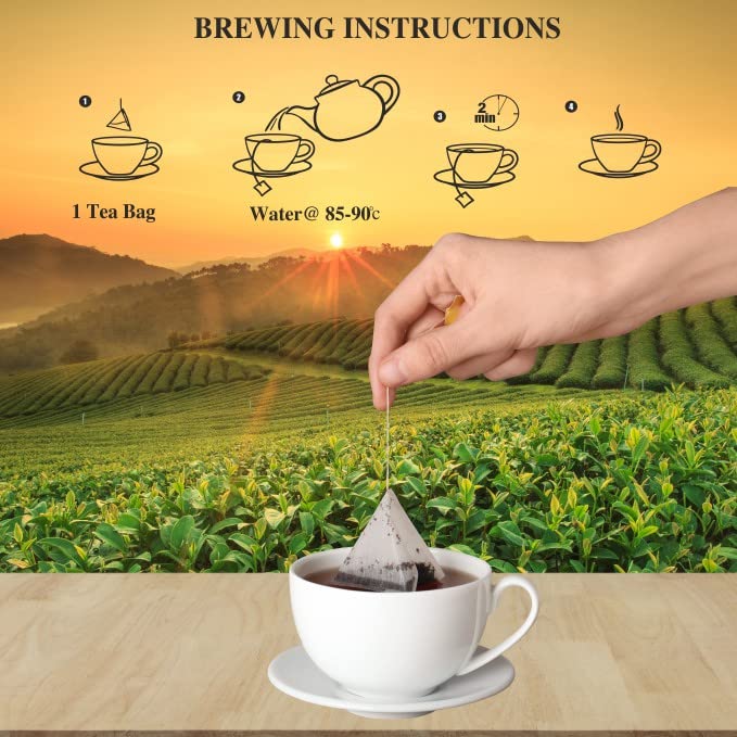 San-Cha French Earl Grey Green Tea - 25 Biodegradable Silky Tea Bags | Citrusy & Velvety Detox Tea - Environment Friendly & Made In Corn Fiber | Low Caffeine, Low Bitterness - Image 5