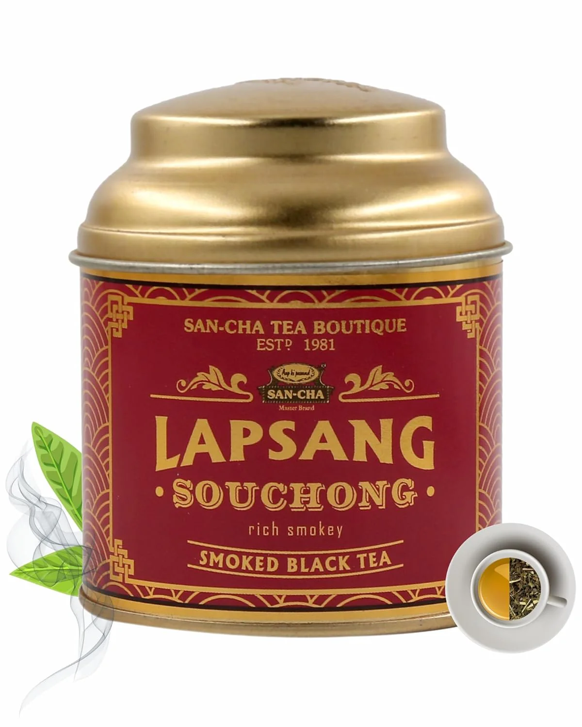 San-Cha Lapsang Souchong Smoked Black Tea - 50gm, 1.7 Ounce | Rich Smokey Notes - Environment Friendly & Made In Corn Fiber | Medium Caffeine - Image 4