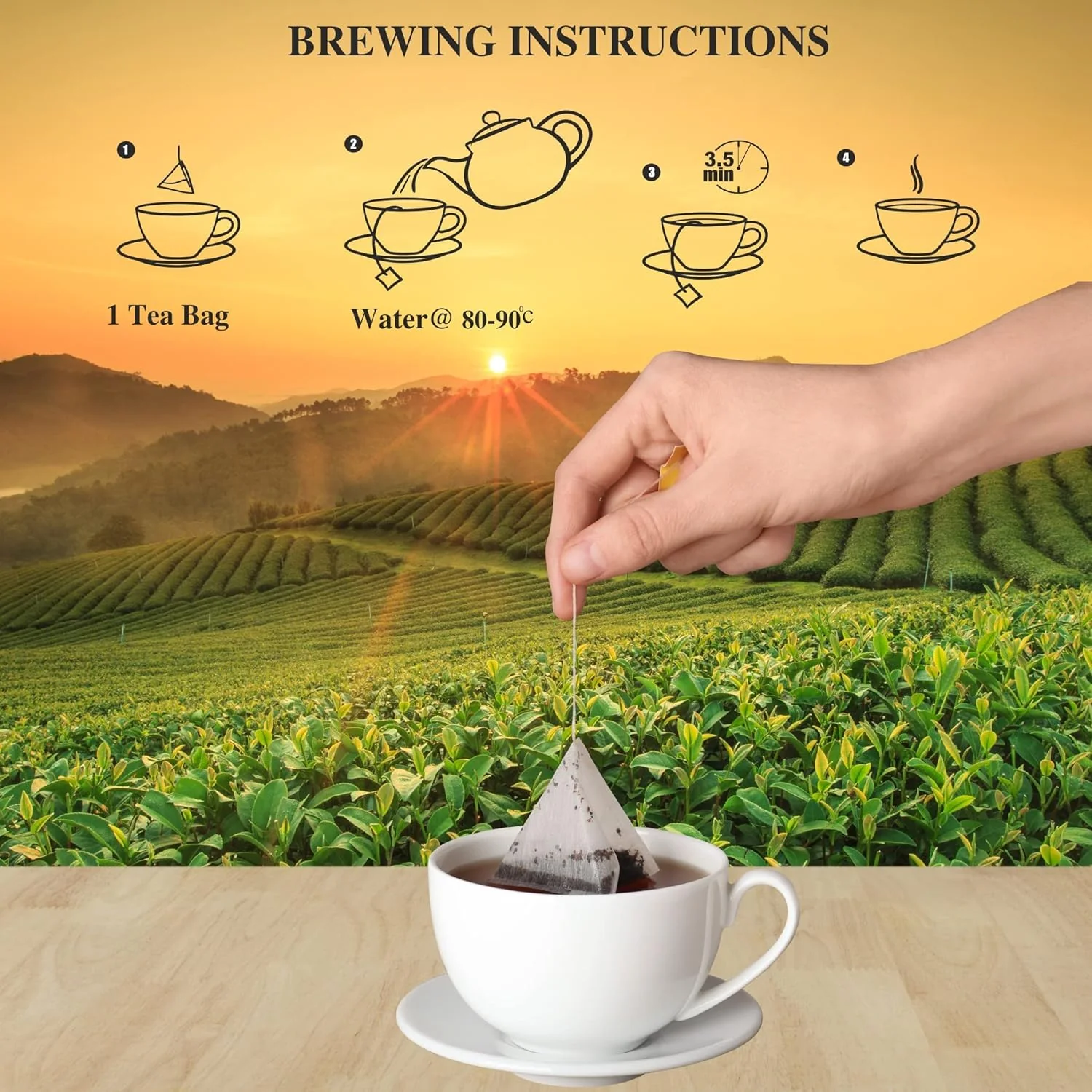 San-Cha Lavender Herbal Tea - 25 Biodegradable Pyramid Tea Bags | Stress Relieving & Calming Herbal Tea - Sun Dried Lavender Flowers, Caffeine Free - Image 4