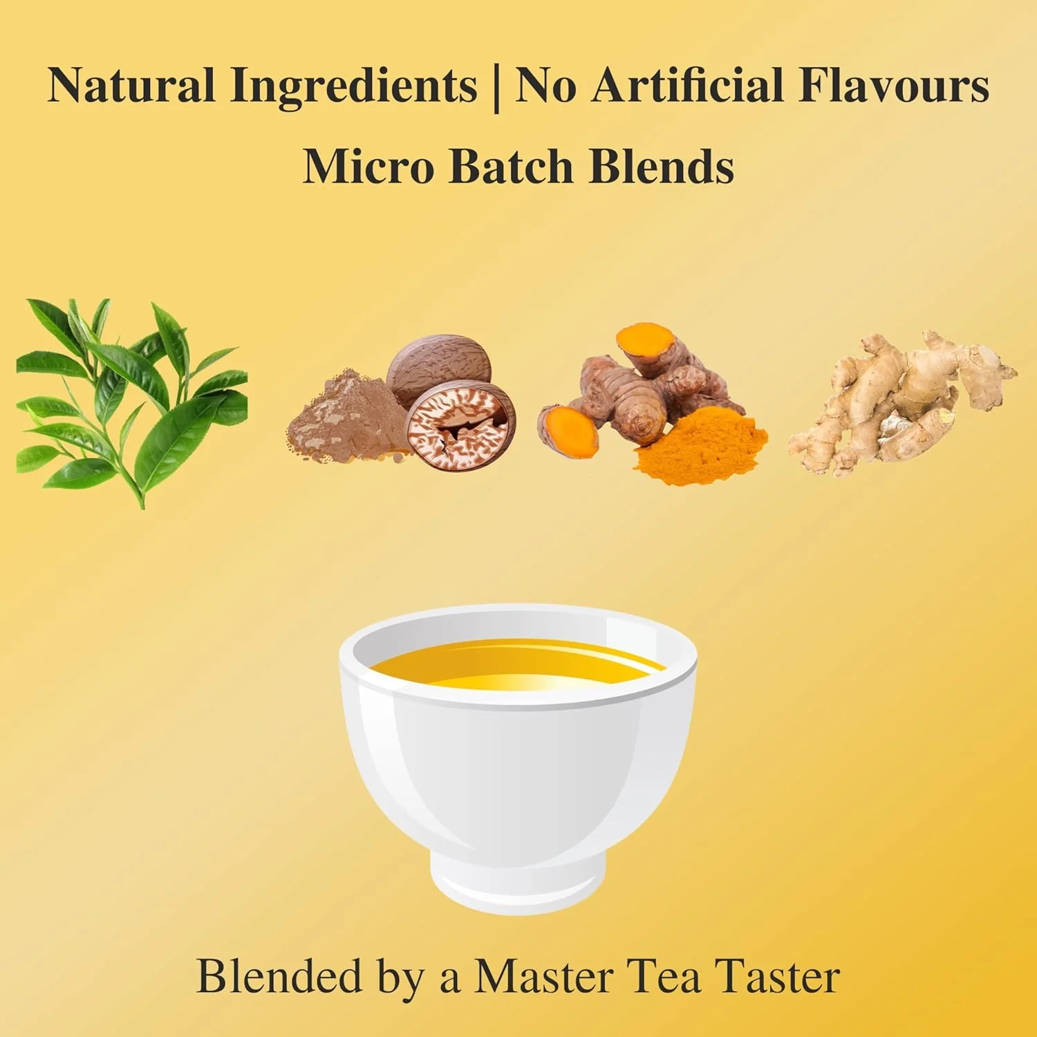 San-Cha Tea Boutique Turmeric Masala Chai - 100gm, 3.5 Ounce | Indian Superfood Blend Wellness Drink - Anti Inflammatory Golden Milk Tea | Medium Caffeine Loose Leaf Tea - Image 3