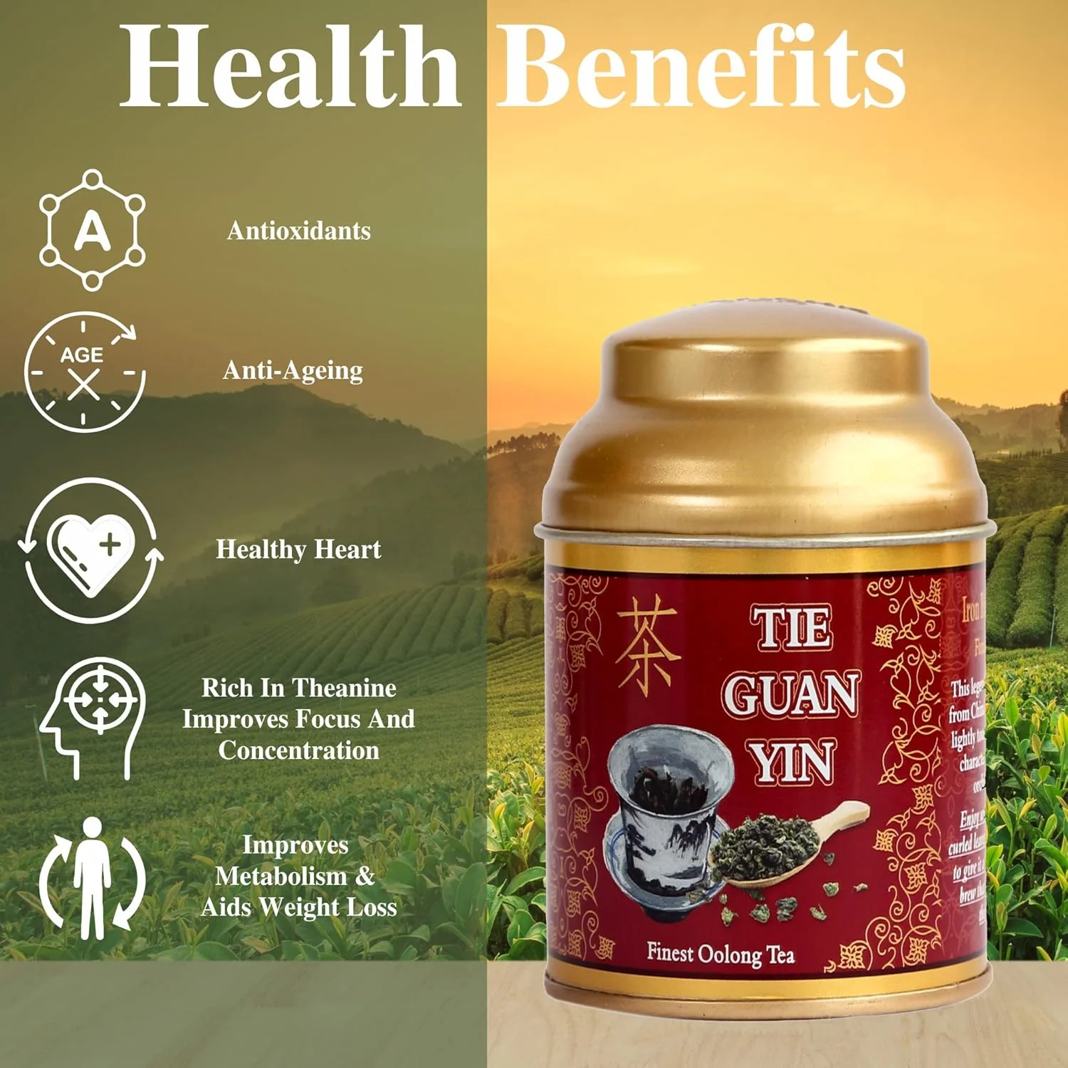 San-Cha Tie Guan Yin Finest Oolong Tea - 25gm, 0.8 Ounce | Improves Metabolism & Aids Weight Management - Best Toasty Walnut & Orchid Flower Notes | Low Caffeine - Image 5