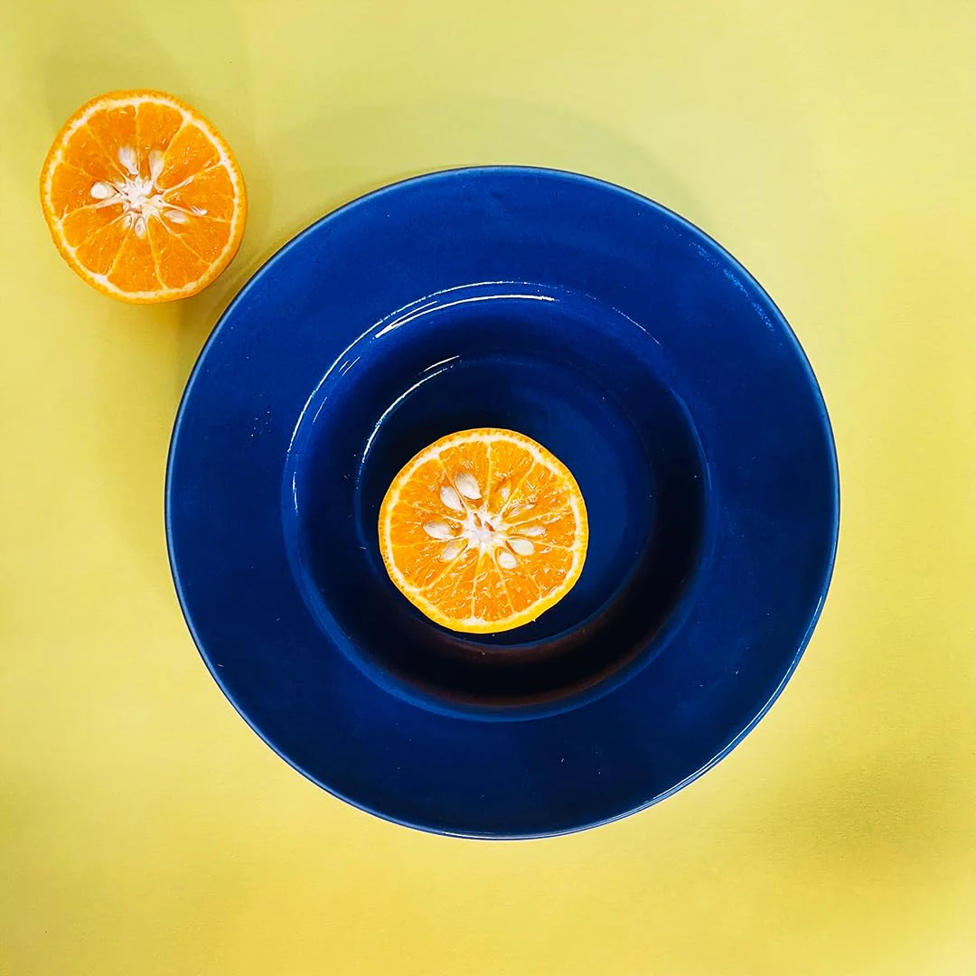 Sapphire Blue Ceramic Pasta Plates - 2 Pieces | Handcrafted Multi Purpose Ceramic Deep Plates, Snack Plates, Starter Plates - 9 Inch, Microwave Safe & Dishwasher Safe - Image 2