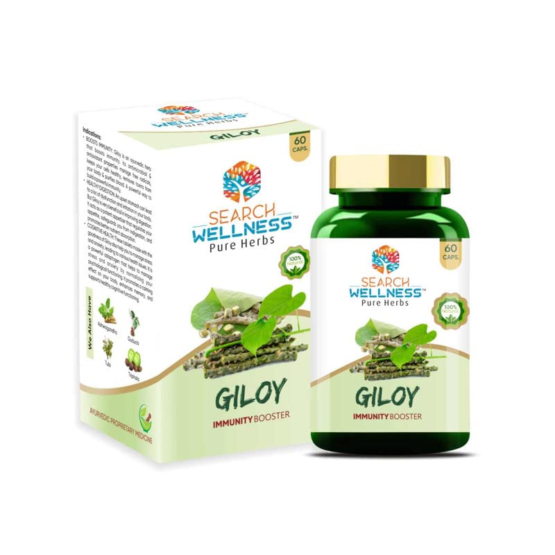 Search Wellness Ayurvedic Giloy Guduchi, Herbal Giloy Ghanvati For Blood Purification, Detoxifies The Body, Enhances Strength & Stamina, Natural Immunity Booster | 60 Capsules 100gm 0.2lbs - Image 3