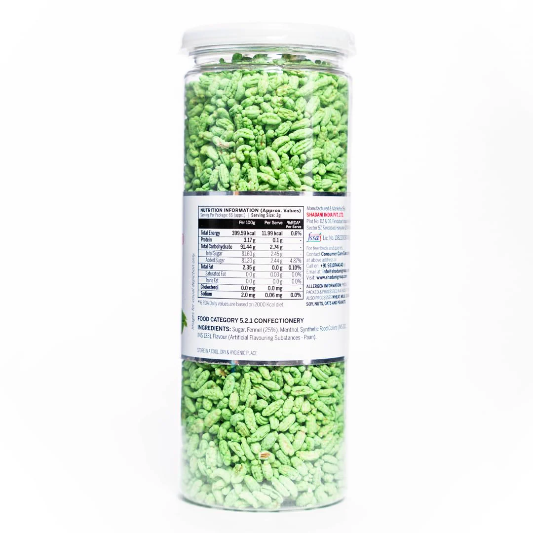 Shadani Chennai Saunf Mukhwas (200gm), | Chennai Special Green Sugar Coated Saunf Mouth Freshener | Paan Flavour Fennel - Image 2