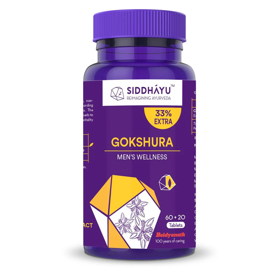 Siddhayu Gokshura Tablet Men's Wellness, Tribulus Enhances Immunity Boosting & Strength | 60 + 20 Tablets, 100gm 0.2lbs Each Pack Of 2 - Image 3
