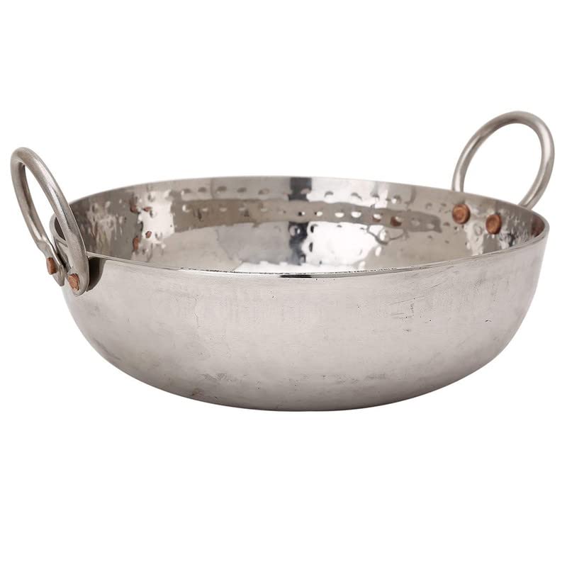 Silver Sandwich Bottom Stainless Steel Kadhai Or Kadai Cookware - 1.5 Liters, 10 No. | Authentic Look - Heavy Gauge Kadhai - Image 3