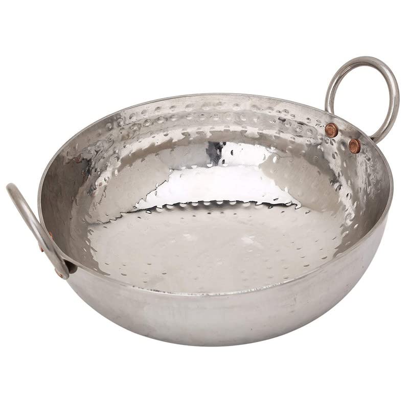 Silver Sandwich Bottom Stainless Steel Kadhai Or Kadai Cookware - 2 Liters, 12 No. | Authentic Look - Heavy Gauge Kadhai - Image 2