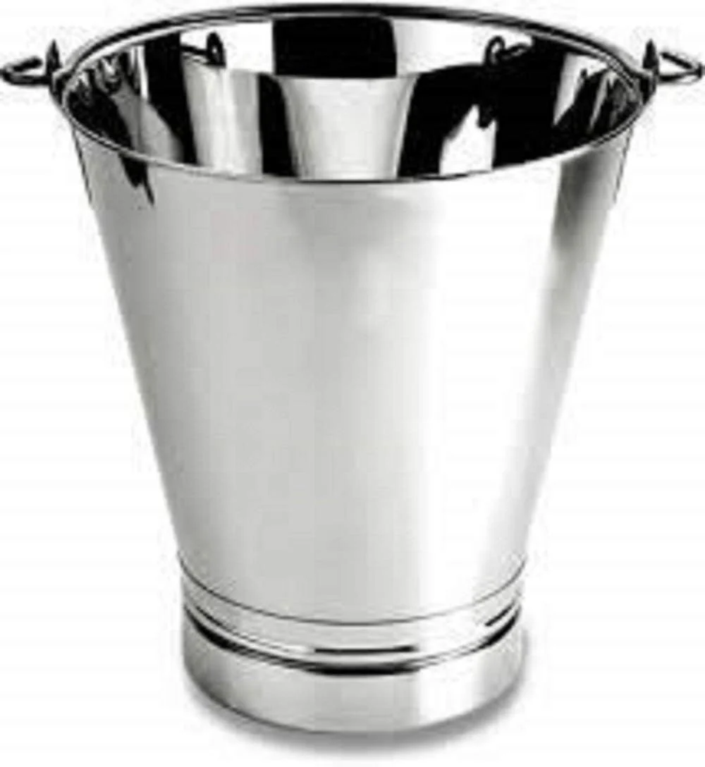 Silver Stainless Steel Bucket With Handle - 9 Liters | Multipurpose Balti With Handle For Kitchen Home - Non Joint & Leak Proof - Image 5