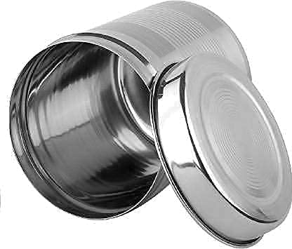 Silver Stainless Steel Containers With Lid For Home & Kitchen | Durable Storage Box - Kitchen Dabba With Lid, 2.5 Liters - Stainless Steel Deep Storage Box - Image 4
