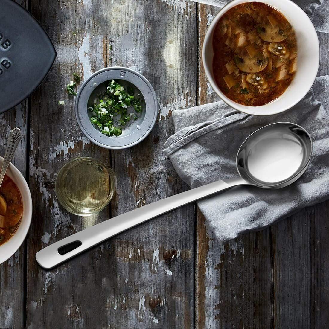 Silver Stainless Steel Ladle, 33cm | Durable, Rust Free & Dishwasher Friendly - Stainless Steel Chamcha - Image 3