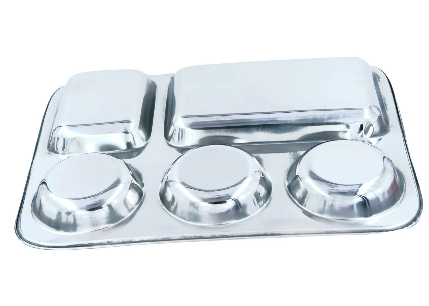 Silver Stainless Steel Sandwich Tray Set, 5 Pieces, Microwave Safe | Set Of 5 Individual Trays In 1 - Pack Of 3, Rectangular Shape - Image 2