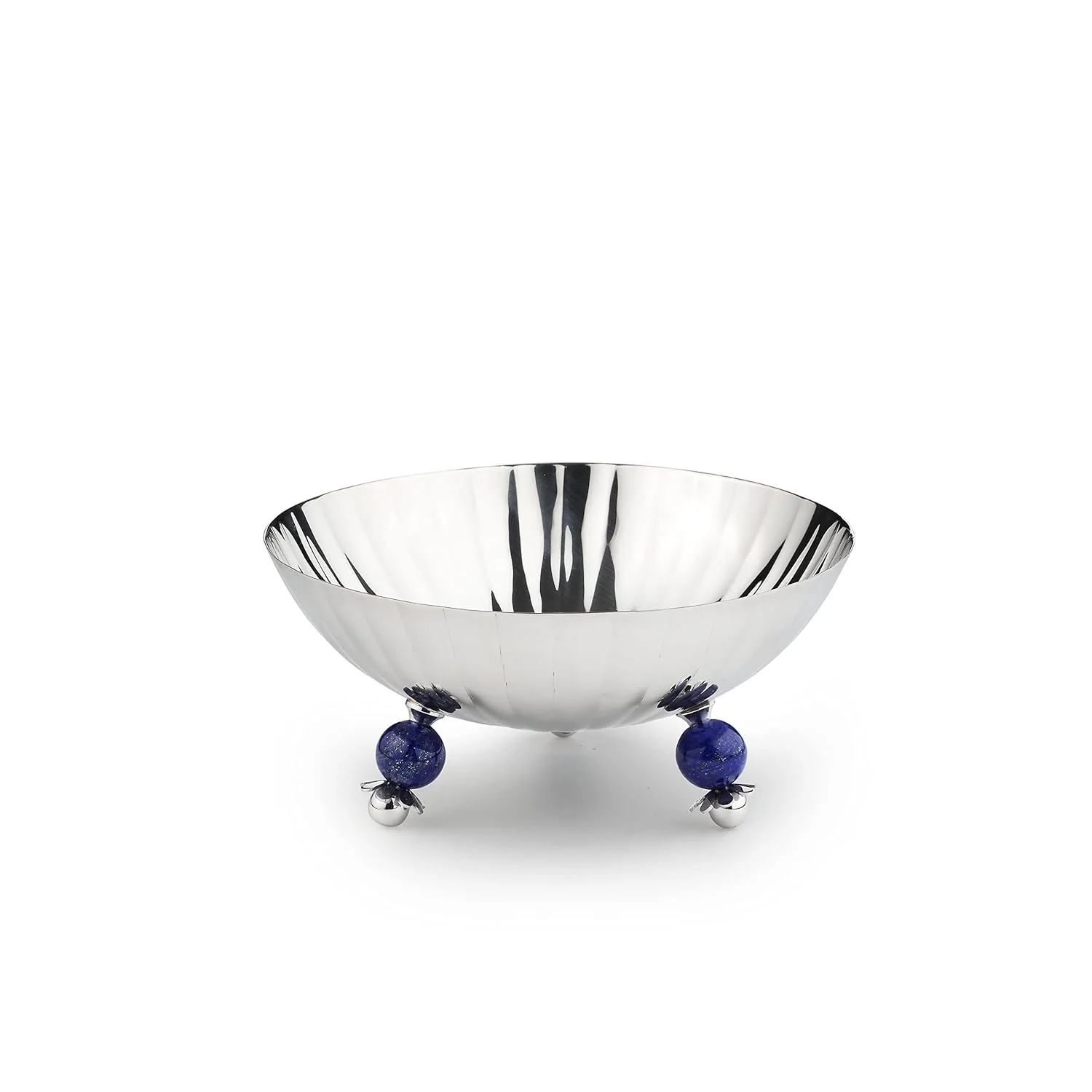 Silver Stainless Steel Serving Bowl With Legs - Medium, Poppy Series | Multipurpose Serving Bowl - Premium Gift Collection | Serve Ware & Tableware - Image 2