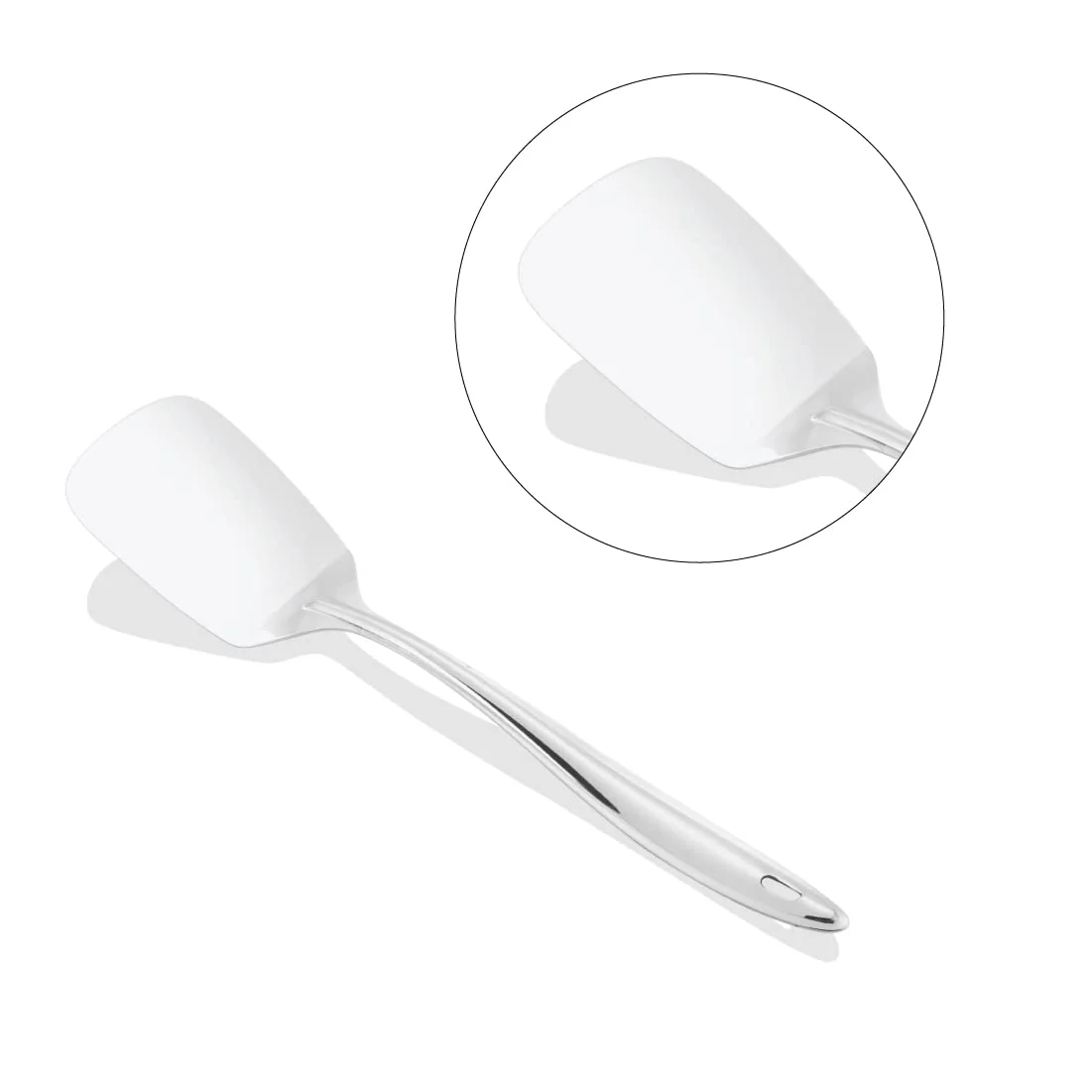 Silver Stainless Steel Sigma King Medium Plain Turner, 28.5 Cm | Easy To Clean & Dishwasher Safe - Image 3