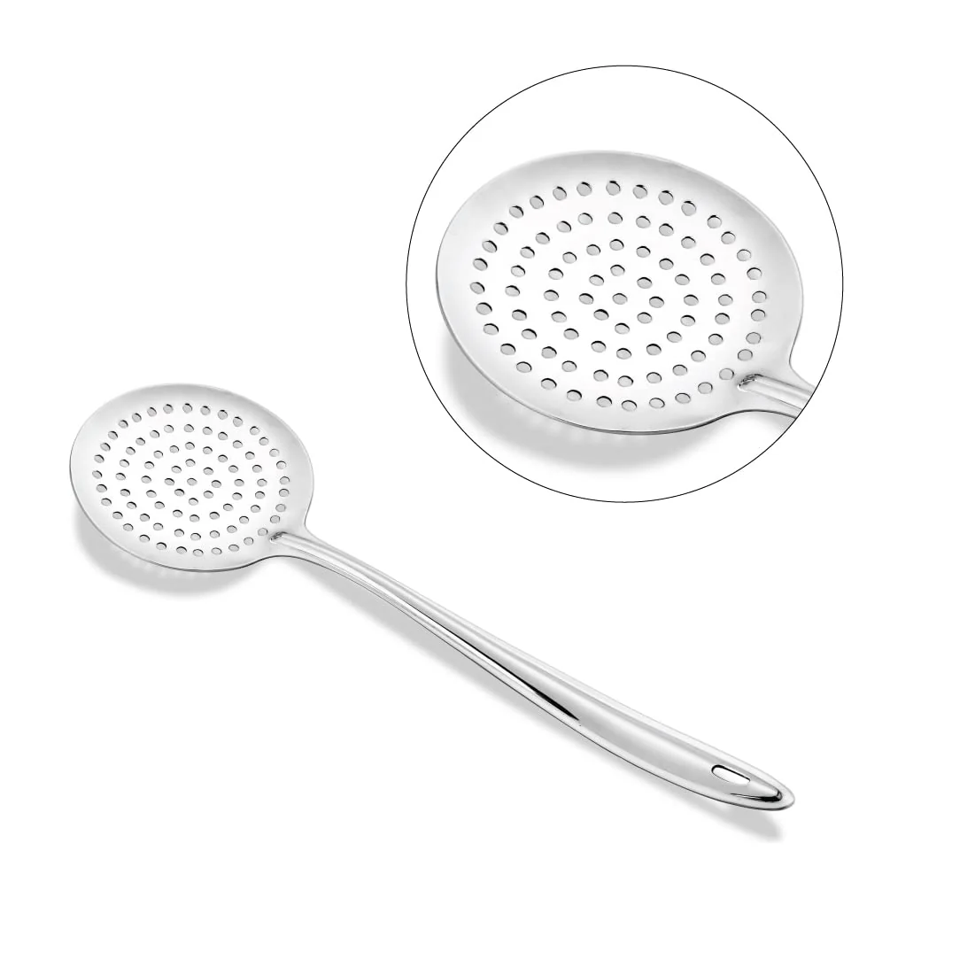 Silver Stainless Steel Sigma King Small Skimmer, 23.2 Cm | Stainless Steel Poni - Easy To Clean & Dishwasher Safe - Image 3
