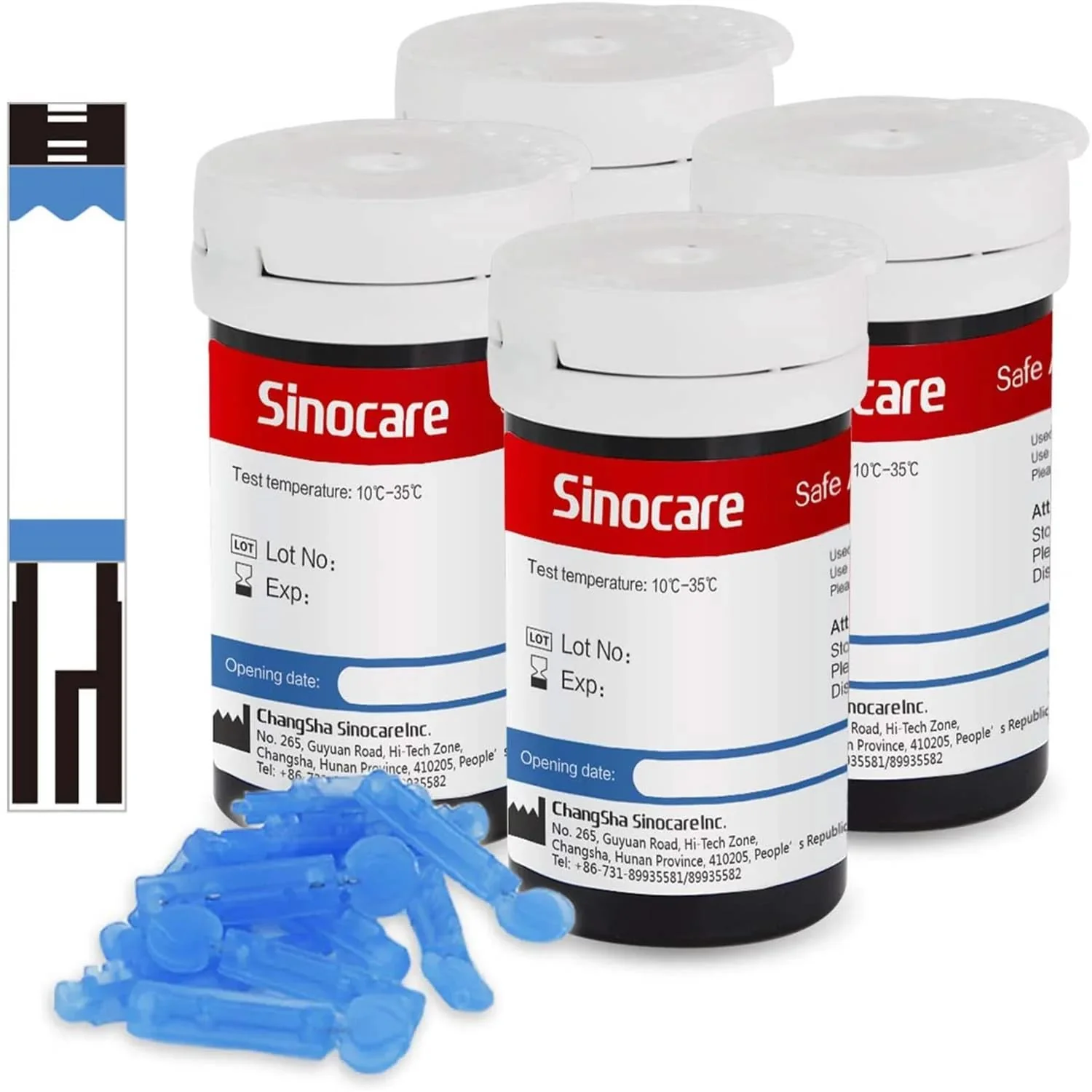 Sinocare Safe AQ Blood Glucose Test Strips, Box Of 100 | Works With Safe AQ Glucometer Only - Lancets Not Included | Blood Glucose Monitor Strips, Pack Of 100 - Image 3