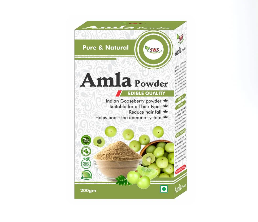 Sks Amla Powder, 100% Natural Seed Less Powder Indian Gooseberry Powder For Hair Growth Mask, For Men & Women, Drinking Eating | 200gm 0.4lbs - Image 5