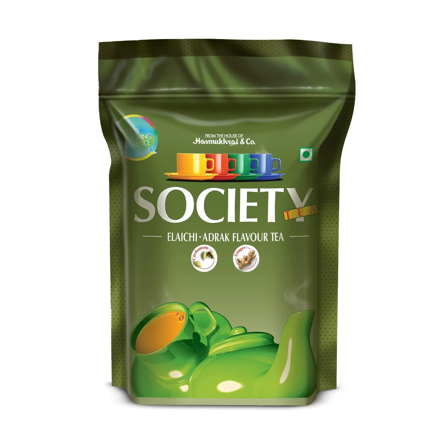 Society Elaichi Adrak Chai Patti - Pack Of 2 X 250gm Pouch, 8.8 Ounce Each | Refreshing & Tasteful Ginger & Cardamom Tea - All Natural Ingredients, No Preservatives | Low Caffeine Leaf Tea - Image 2