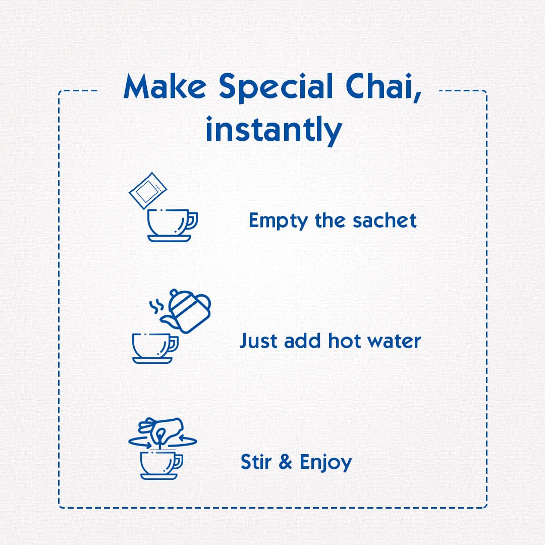 Society One Minute Tea Elaichi Flavor Instant Tea Premix 14gm X 20 Sachets - 280gm, 9.8 Ounce, Pack Of 2 | Made With Cardamom - Low Caffeine Chai Patti | Homemade Recipe Flavored Instant Tea - Image 5